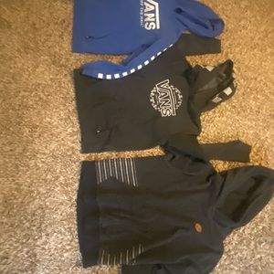 Blue and black kid large hoodies